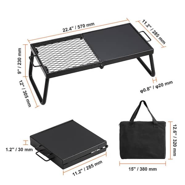 Forest Fundamentals Gril Pliable Acier Inoxydable 304 - Léger 214g, Sac Transport Toile Cirée - BBQ Portable Pour Camping Et Randonnée