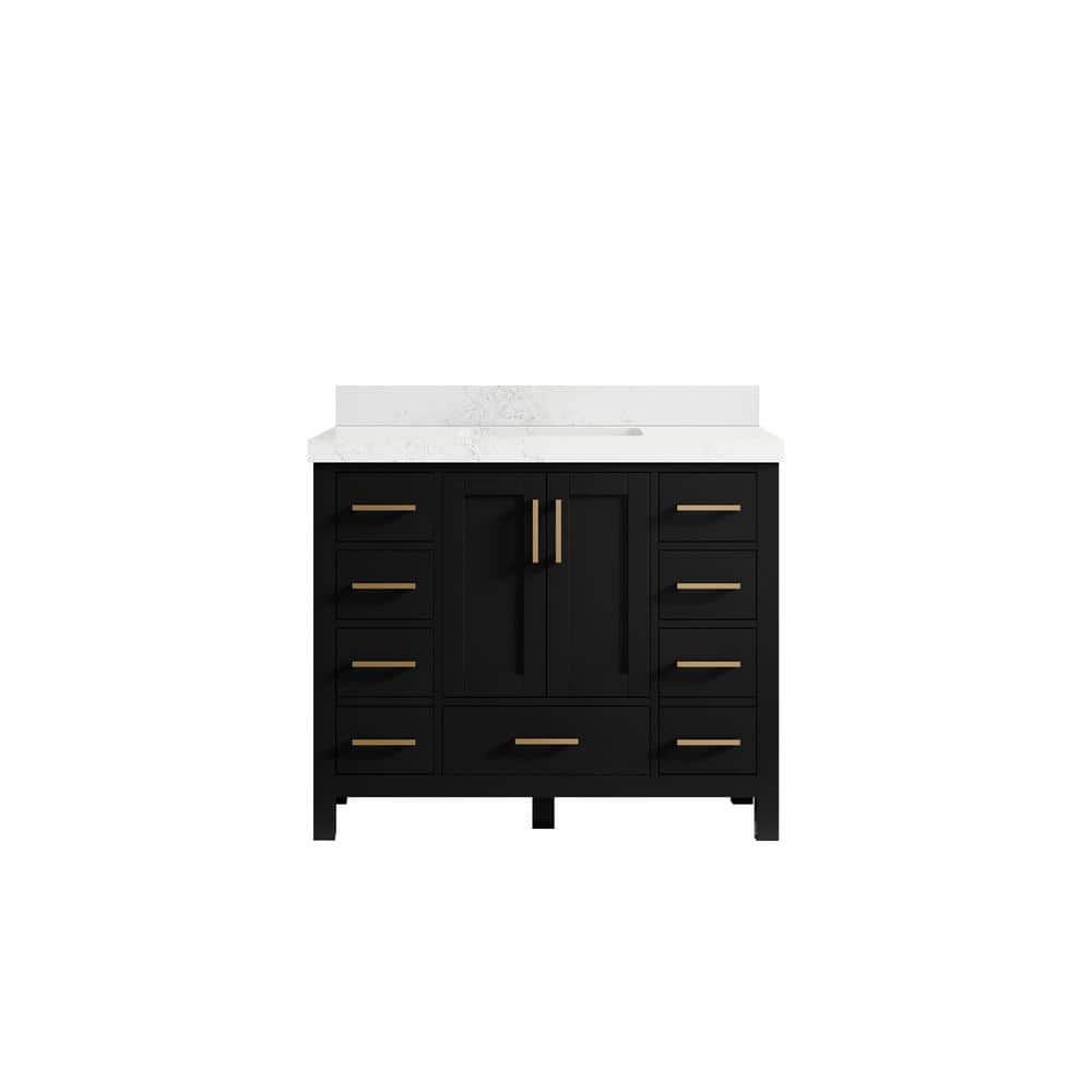 Malibu 42 in. W x 22 in. D x 36 in. H Single Sink Bath Vanity in Black with 2 in. Empira qt. Top price history on PriceWatchPro