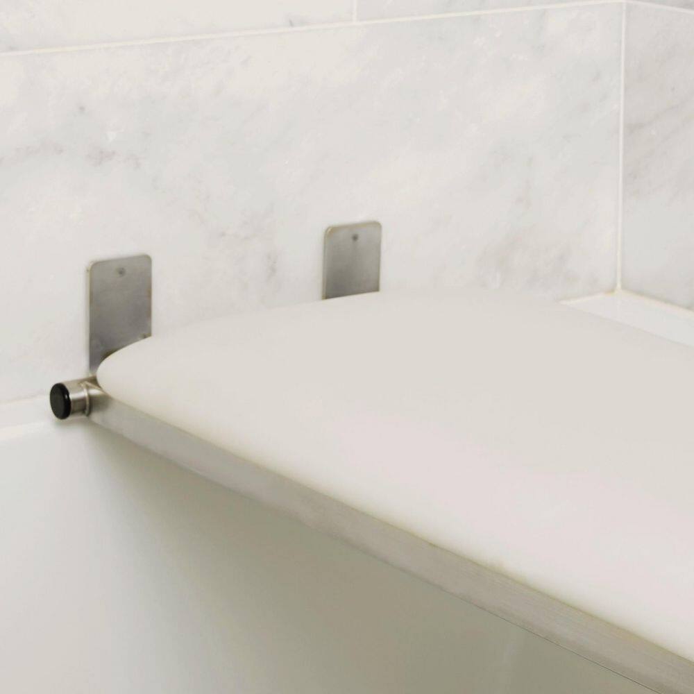 Hermosa 32" Wall-Mount Folding White Padded Shower Bench