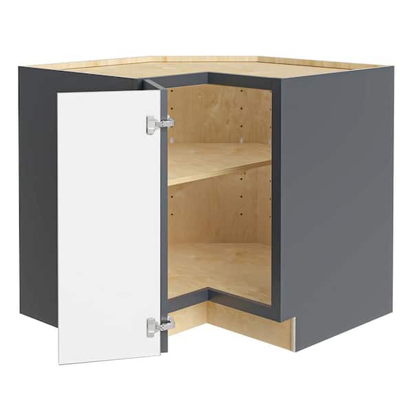 Franklin 36 in. W x 24 in. D x 34.5 in. H Assembled Plywood Corner Easy Reach Base Kitchen Cabinet in Valiant Onyx LH