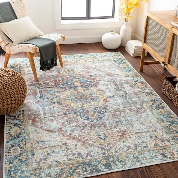 Stanton Green 8 ft. x 10 ft. Traditional Indoor Machine-Washable Area Rug