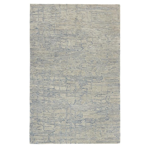 Remi Hand Tufted Wool Abstract Line Grey/Blue 5 ft. x 7 ft. Area Rug