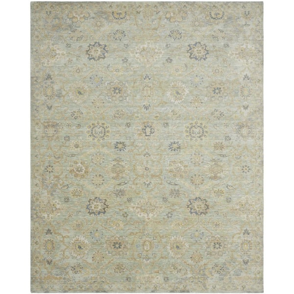 Blooma 2 ft. x 3 ft. Misty Green Abstract Washable Area Rug