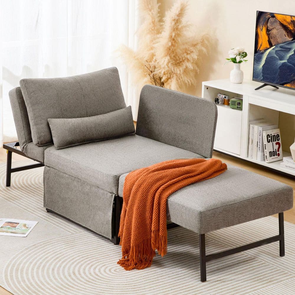 Sleeper Chair 4-in-1 to 5-in-1 Convertible Multi-Function Metal Outdoor Fol