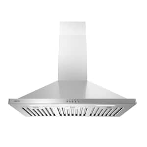 30 in. 450 CFM Convertible Wall Mounted Range Hood in Stainless Steel