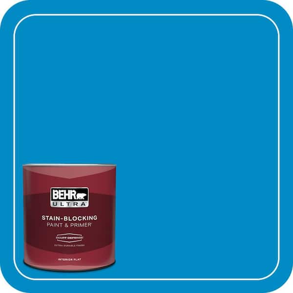 BEHR ULTRA 1 qt. #MQ4-57 Celebration Blue Extra Durable Flat Interior Paint & Primer