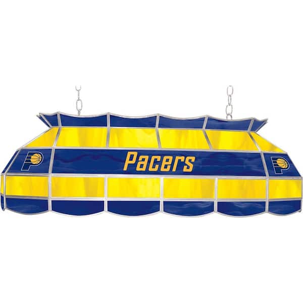 Trademark NBA Indiana Pacers NBA 3-Light Stained Glass Hanging Tiffany Lamp