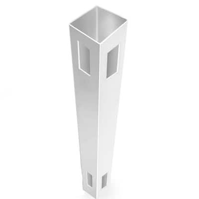 Linden 5 in. x 5 in. x 9 ft. White Vinyl Routed Corner Fence Post