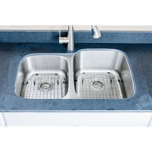 The Chefs Series Undermount 32 in. Stainless Steel 40/60 Double Bowl Kitchen Sink Package