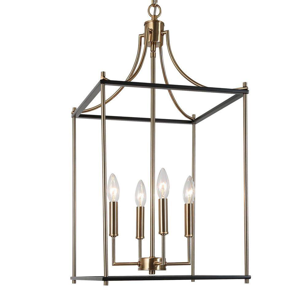 4-Light Black and Brass Chandelier price history on PriceWatchPro