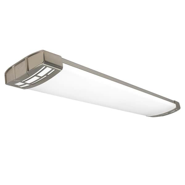 2-Pack 4 ft. Brushed Nickel Mission End Caps 5250LM 75W Integrated LED Wraparound Light Adjustable CCT Night Light