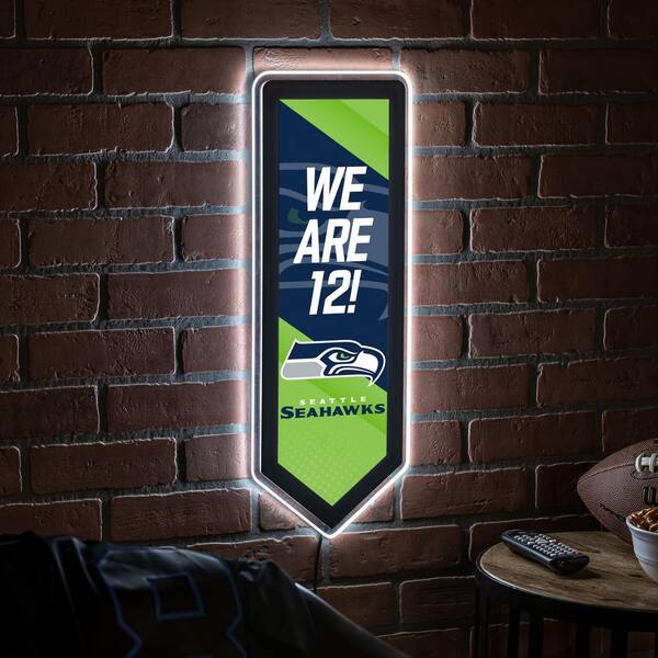 Evergreen Ultra-Thin Edgelight LED Wall Decor, Round, Seattle Seahawks- 23  x 23 Inches Made In USA