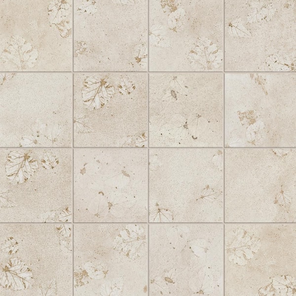Stone Press Leaf 17 in. x 17 in. Porcelain Floor and Wall Tile (14.77 sq. ft. /Case)
