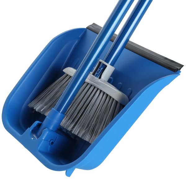  Clearance 2023 Upgrade Brooms and Dustpan Set Large Size and  Stiff Broom Dust pan with Long Handle Upright BroomsFoldable Dustpan for  Indoor Outdoor Garage Kitchen Room Office Lobby Use : Health