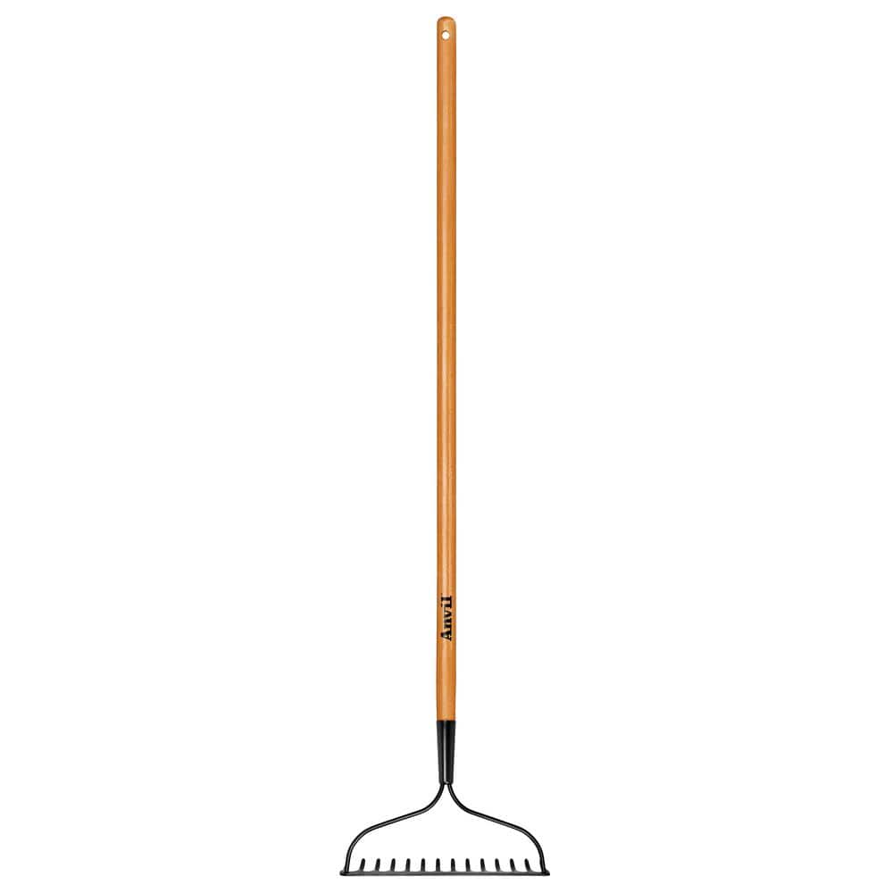 47 in. L Wood Handle 14-Tines Garden Bow Rake
