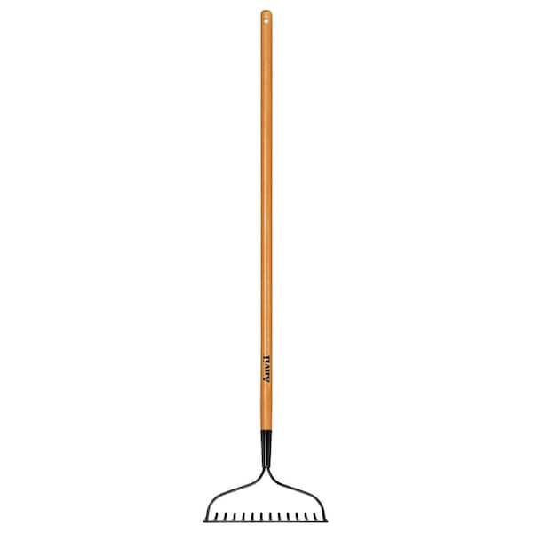 47 in. L Wood Handle 14-Tines Garden Bow Rake