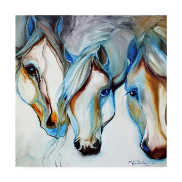 Trademark Fine Art Marcia Baldwin 3 Nobles Equine Abstract Canvas Unframed Photography Wall Art 18 in. x 18 in