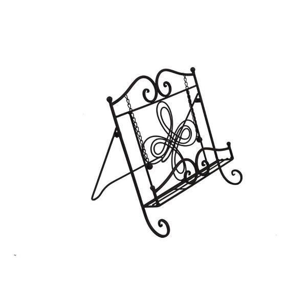 Benzara Scroll Work Design Gray Metal Cook Book Stand C4 Mtl0014 The Home Depot