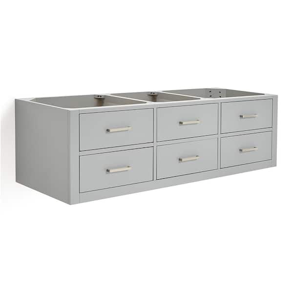 ARIEL Hutton 60 in. W x 22 in. D x 18 in. H Bath Vanity Cabinet without Top in Grey