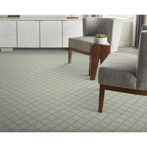Diamond Park Bluenile Gray 13.2 ft. 32.44 oz. Nylon Pattern Carpet - Installation Required