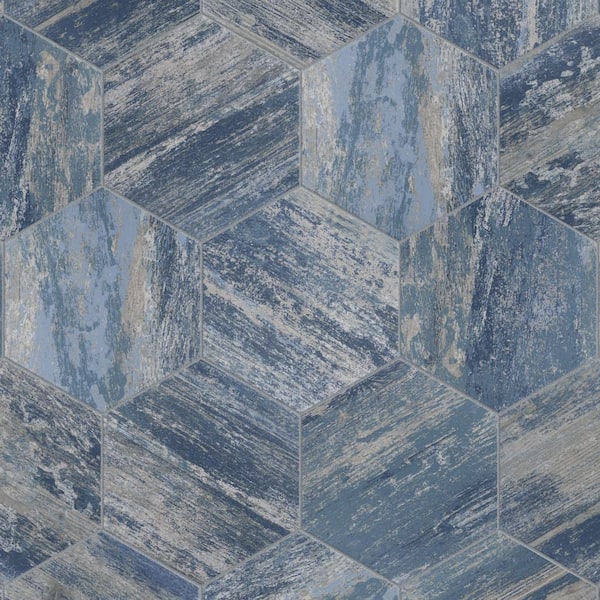 Merola Tile Cassis Hex Blue 8-5/8 in. x 9-7/8 in. Porcelain Floor and Wall Tile (11.5 sq. ft./Case)