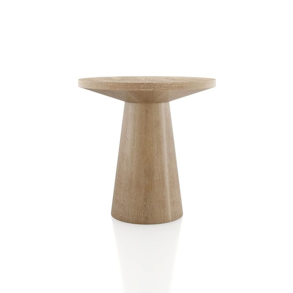 Furniture of America Leander 2 Piece 20 in. Oak Round Wood End