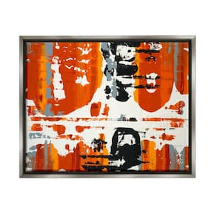 Burnt Orange Momentum by Third and Wall Floater Frame Abstract Wall Art Print 31 in. x 25 in.