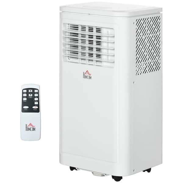 HOMCOM 5,000 BTU Portable Air Conditioner Cools 150 Sq. Ft. with Dehumidifier, Fan, Remote and Wheels in White