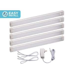 9 in. LED Cool White 4000K, Dimmable, 5-Bar Under Cabinet Lights Kit with Hands-Free On/Off (Tool-Free Plug-in Install)