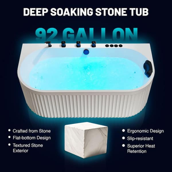 ANZZI Stone Belle 67 in. x 32 in. Flatbottom Freestanding