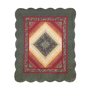 Spice Postage Stamp Green Polyester Throw