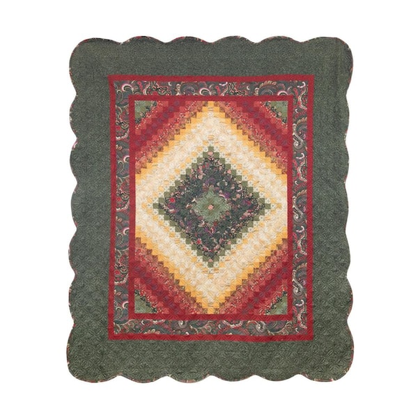 DONNA SHARP Spice Postage Stamp Green Polyester Throw