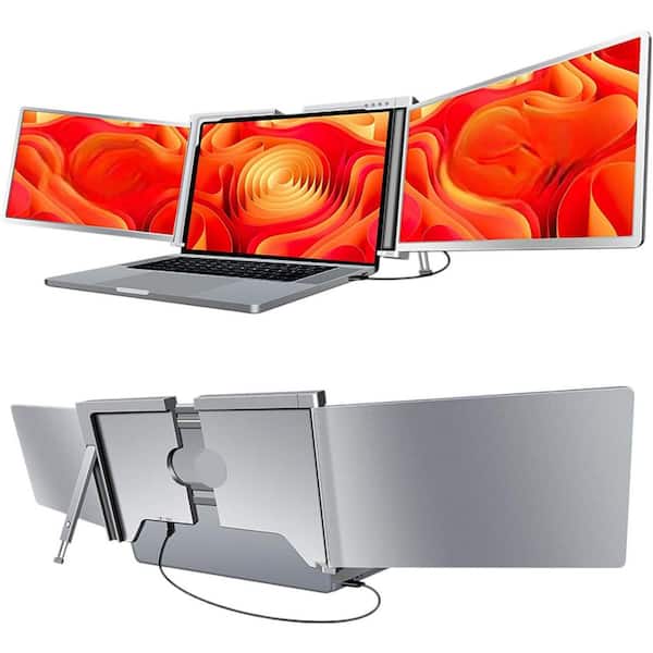 Vrbgify 14" FHD 1080P IPS Laptop Screen Extender Triple Monitor with Type-C/HDMI Ports Fits for 13.3''-17.3" for Windows & Mac