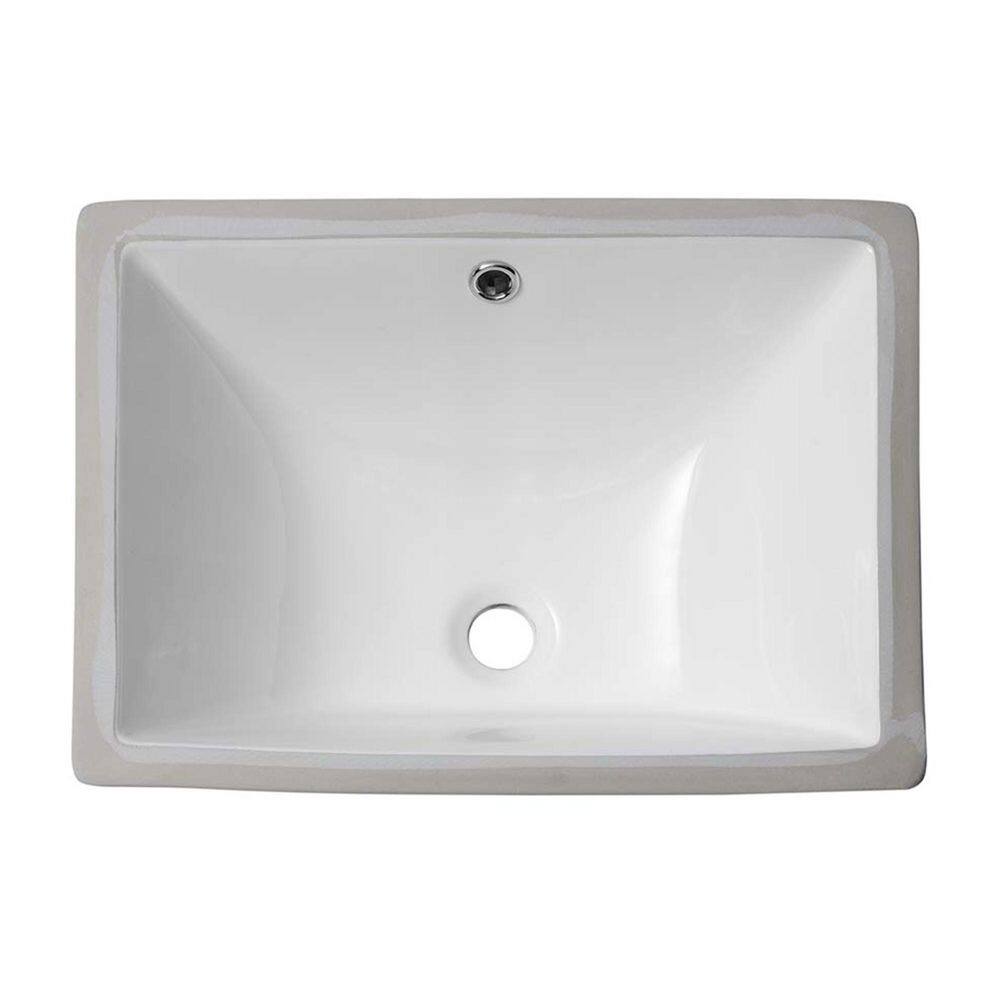 18.5 in. Undermount Rectangular Bathroom Sink in White Ceramic with Overflow price history on PriceWatchPro
