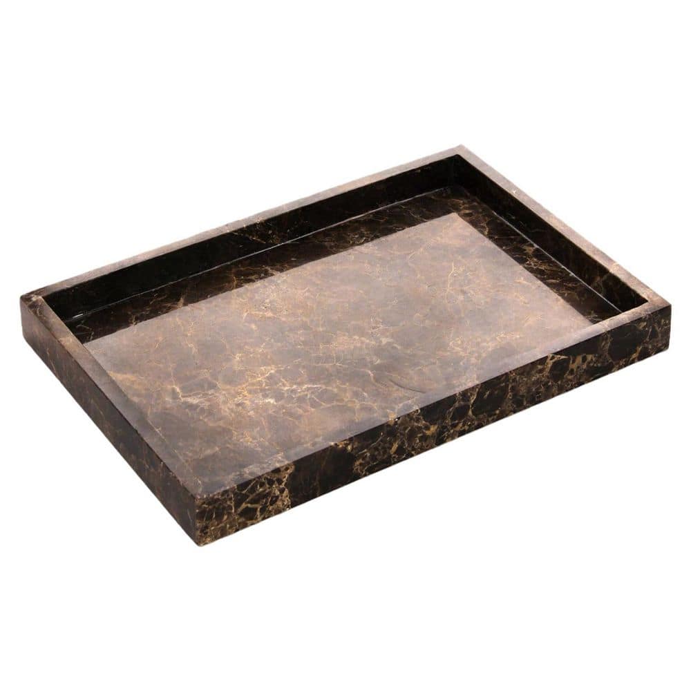 Dark Brown Marble Bathroom Vanity Tray, Stone Decorative Countertop Dresser Trays for Key Coffee Perfume Jewelry Makeup price history on PriceWatchPro
