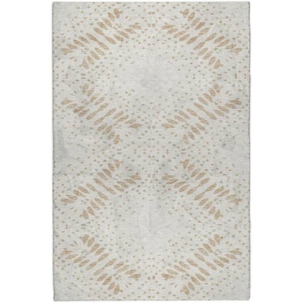 Dream Shag Premium Machine Washable Abstract ADS778 Beige 10 ft. x 14 ft. Area Rug