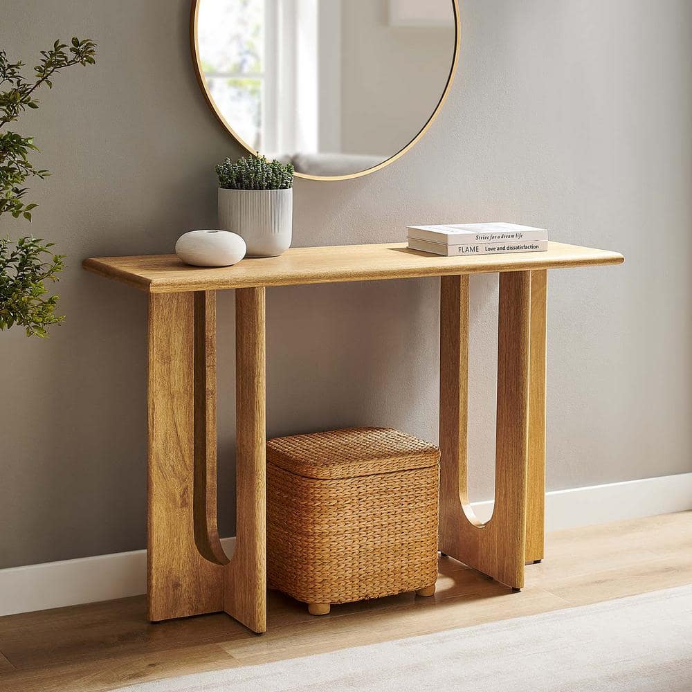 MODWAY Rivian 46 in. Oak Rectangle Wood Console Table EEI-6596-OAK
