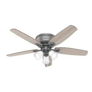 Builder 52 in. Indoor Matte Silver Ceiling Fan with Light Kit