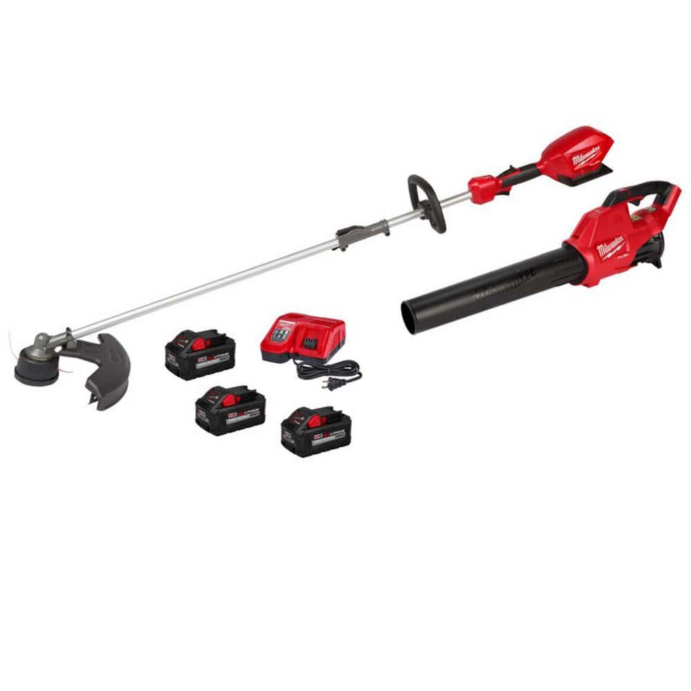 M18 FUEL 18-Volt Brushless Cordless Electric QUIK-LOK String Trimmer/Blower Combo Kit with (3) 8.0 Ah Battery (2-Tool) -  Milwaukee, 3000-1880x3