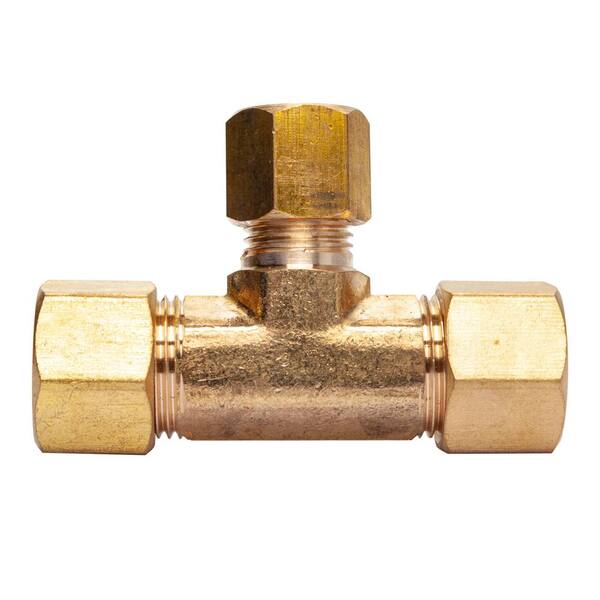 3/8 in. x 1/4 in. OD Compression Brass Reducing Coupling Fitting