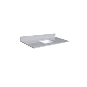 31 in. W x 22 in. D Engineered Stone Composite Vanity Top in Gray with White Rectangular Single Sink