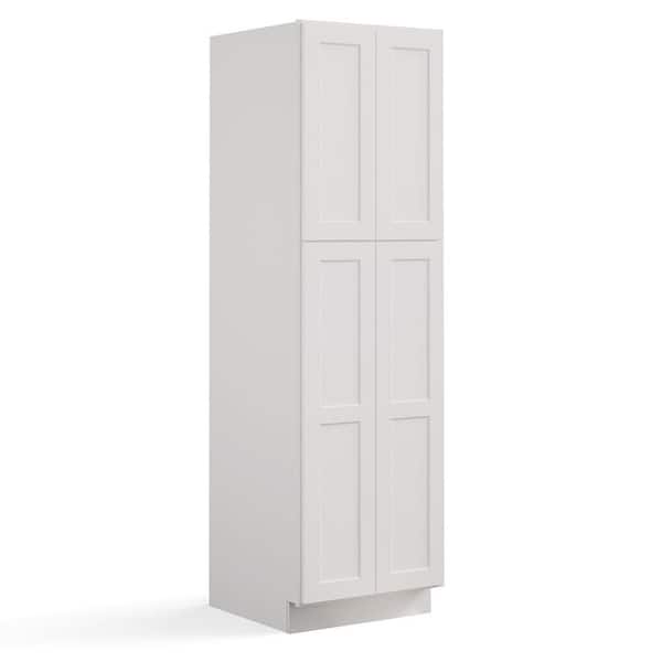 Hausvita 30 in. W x 24 in. D x 96 in. H in Shaker Dove Plywood Ready to Assemble Floor Wall Pantry Kitchen Cabinet