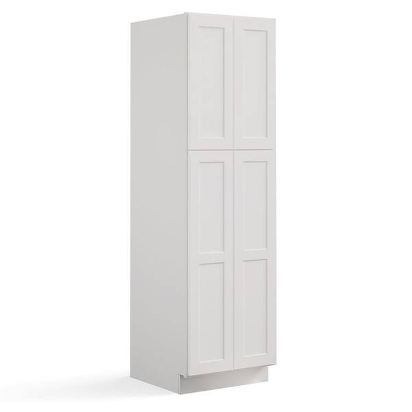 30 in. W x 24 in. D x 96 in. H in Shaker Dove Plywood Ready to Assemble Floor Wall Pantry Kitchen Cabinet