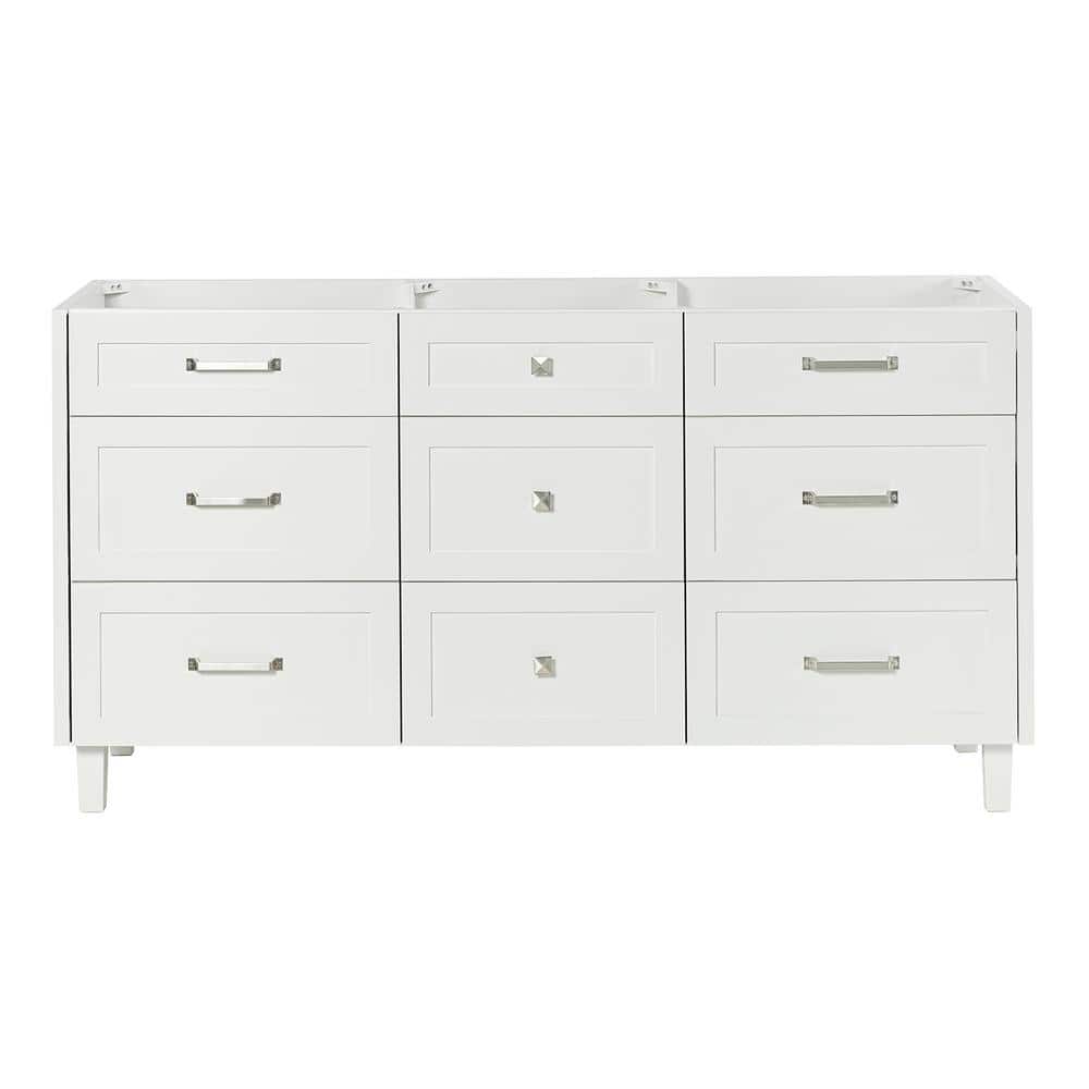 Monroe 66 in. W x 21.5 in. D x 34.5 in. H Bath Vanity Cabinet without Top in White price history on PriceWatchPro