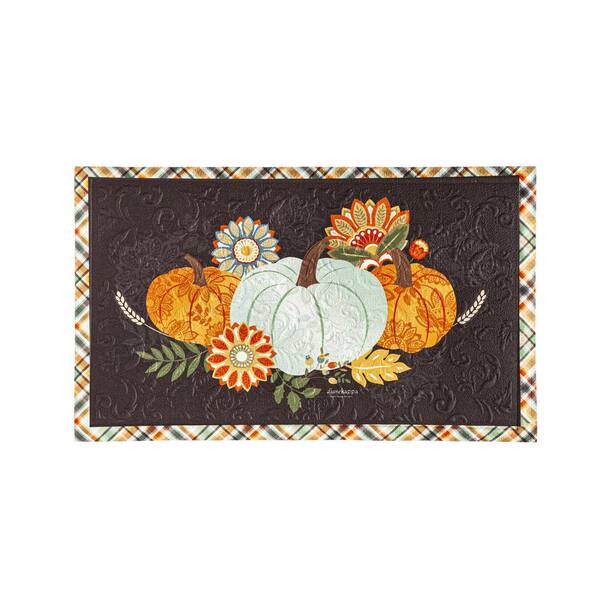 Evergreen Harvest Blessings 30 in. x 18 in. Embossed Floor Mat