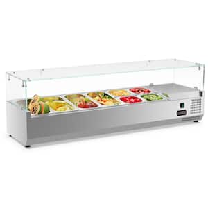 1.6 cu. ft. Refrigerated Condiment Prep Station in Stainless Steel, Sandwich Prep Table ,Auto Defrost, Salad Bar
