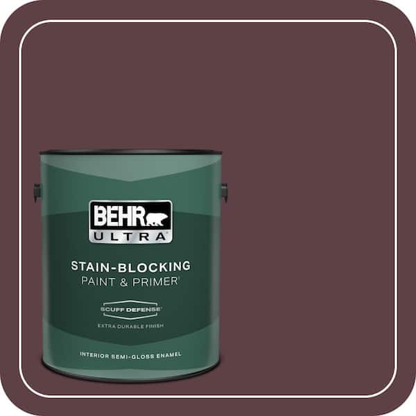BEHR ULTRA 1 gal. #MQ1-49 Raspberry Truffle Extra Durable Semi-Gloss Enamel Interior Paint & Primer