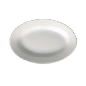 Buffalo 7 in. White Porcelain Rolled Edge Oval Platter (36-Piece)
