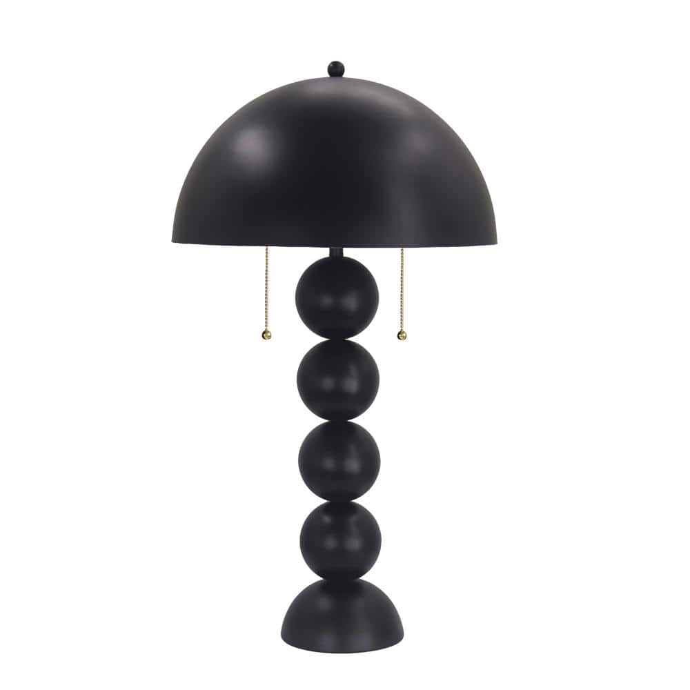 "26"" Stacked Metal Ball Table Lamp in Black with Matching Metal Hemishere Shade" price history on PriceWatchPro