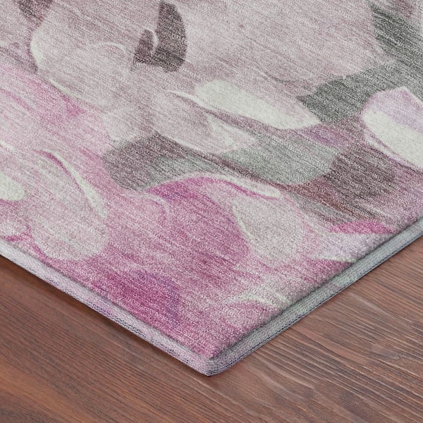 Mayfield Premium Machine Washable Abstract AMF2264 Blush 5 ft. x 7 ft. 6 in. Area Rug